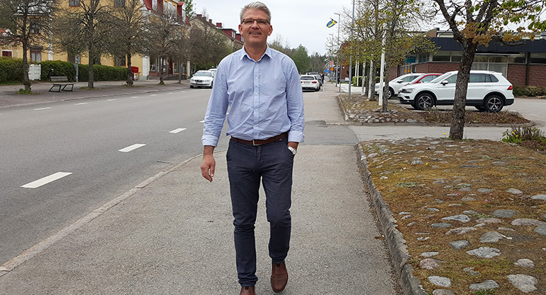 Kommunstyrelsens ordförande Niklas Jonsson. Foto.