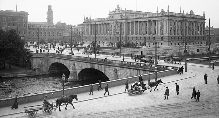 Riksdagshuset i Stockholm 1905. Foto: Riksdagsförvaltningen