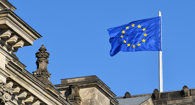 Europeiska unionens flagga. Foto Waldemar Brandt.